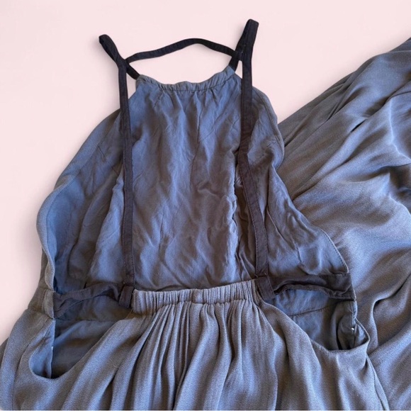 Free People Size 6 Maxi Backless Gray High Neckline Dress - Picture 5 of 6